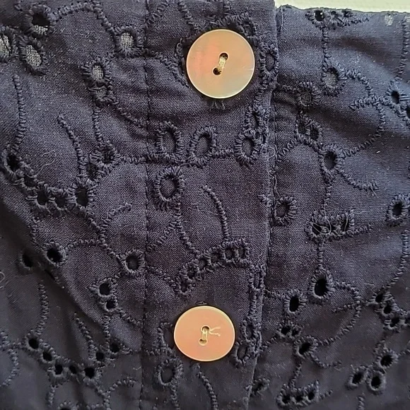 A New Day Tops | Navy Square Neck Button-Up Top | Color: Blue | Size: L - Picture 3 of 9